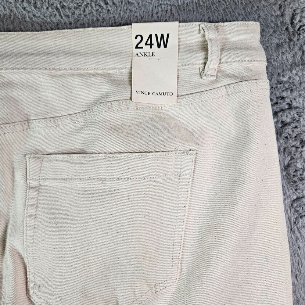 $109 NWT Vince Camuto Jeans Women 24 W Ankle Stretch Beige Raw Hem - Picture 9 of 13